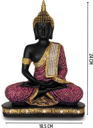 Pink Samadhi Buddha Idol Statue Showpiece in Polyresin