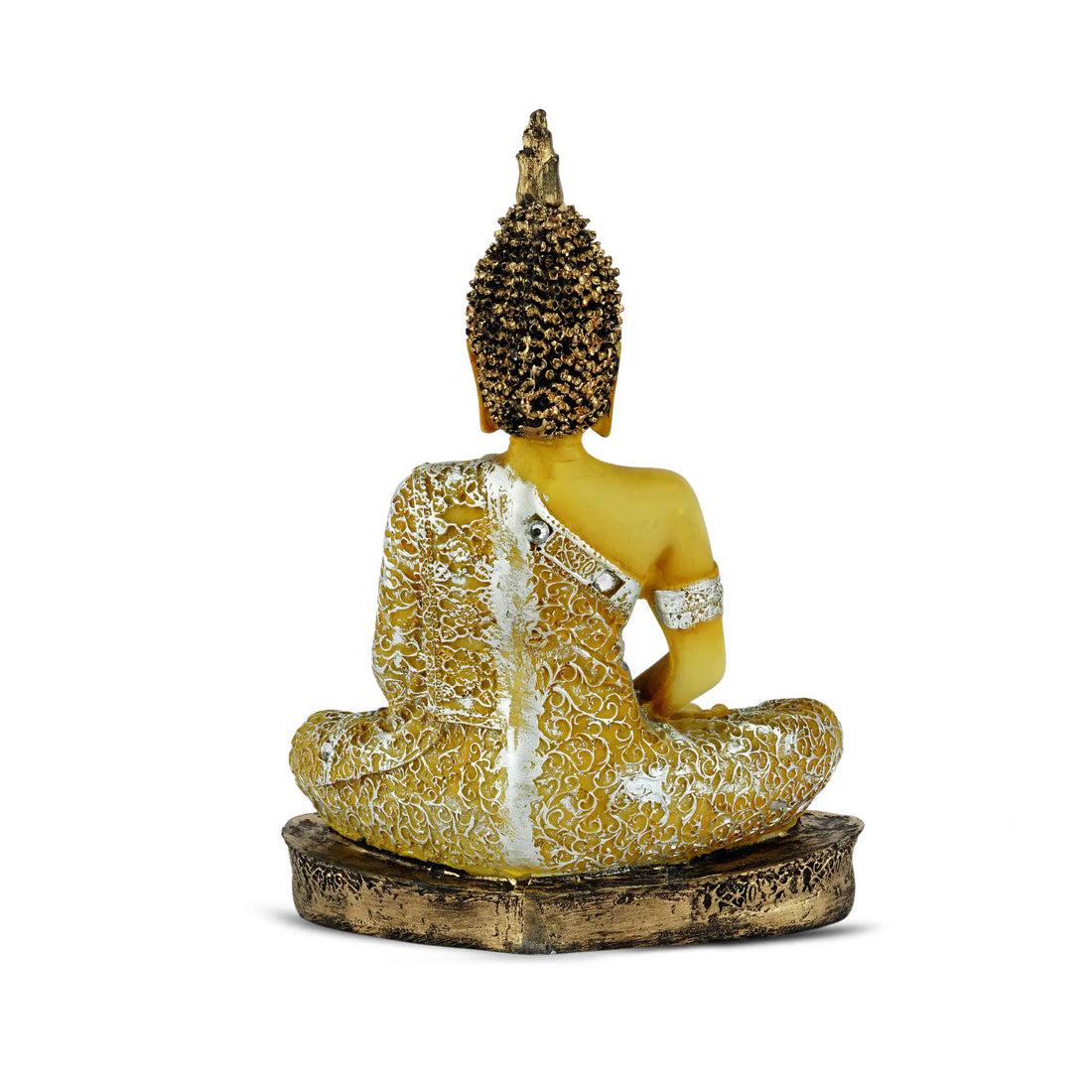 Yellow Meditating Buddha Resin Sculpture