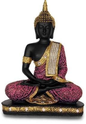 Pink Samadhi Buddha Idol Statue Showpiece in Polyresin