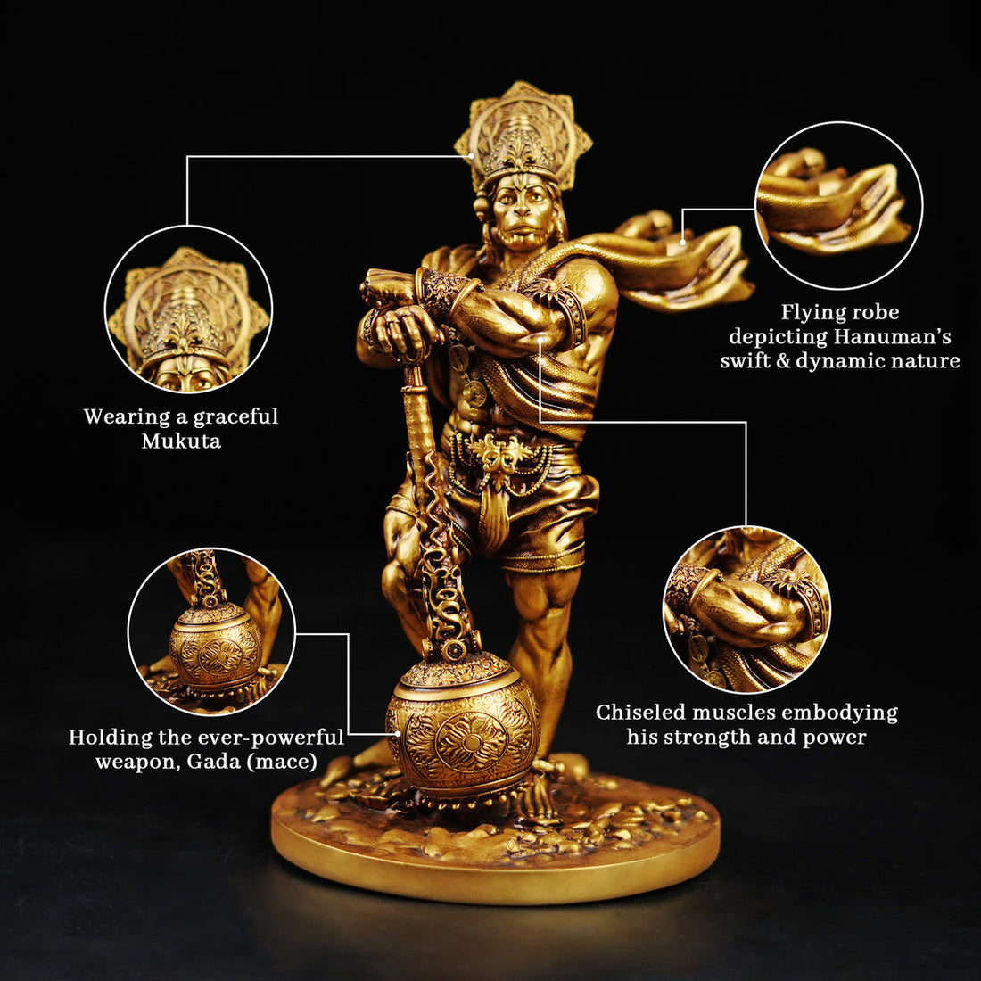 Bahubali Hanuman Handcrafted Resin Statue