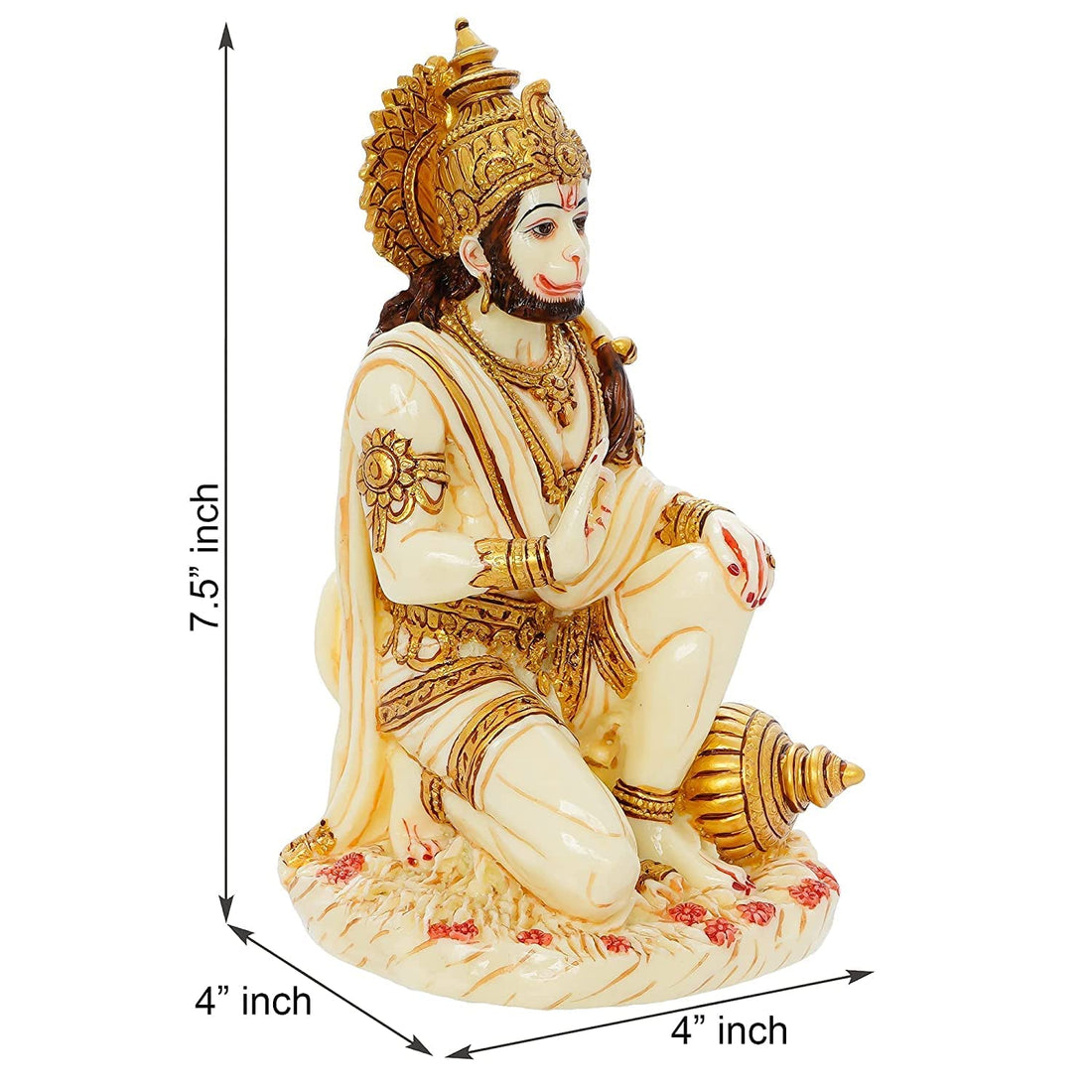 Hanuman with Gadda Resin Statue