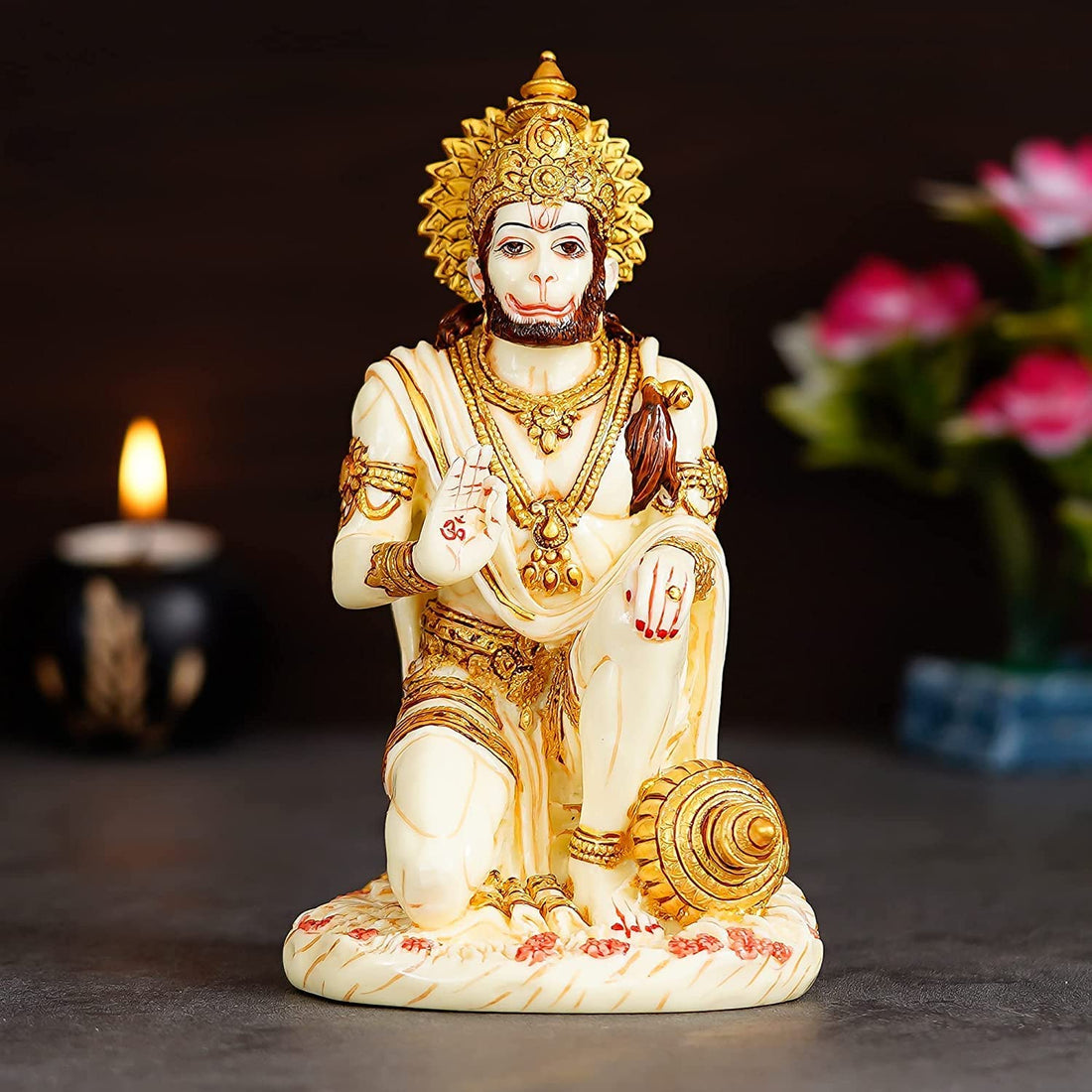 Hanuman with Gadda Resin Statue