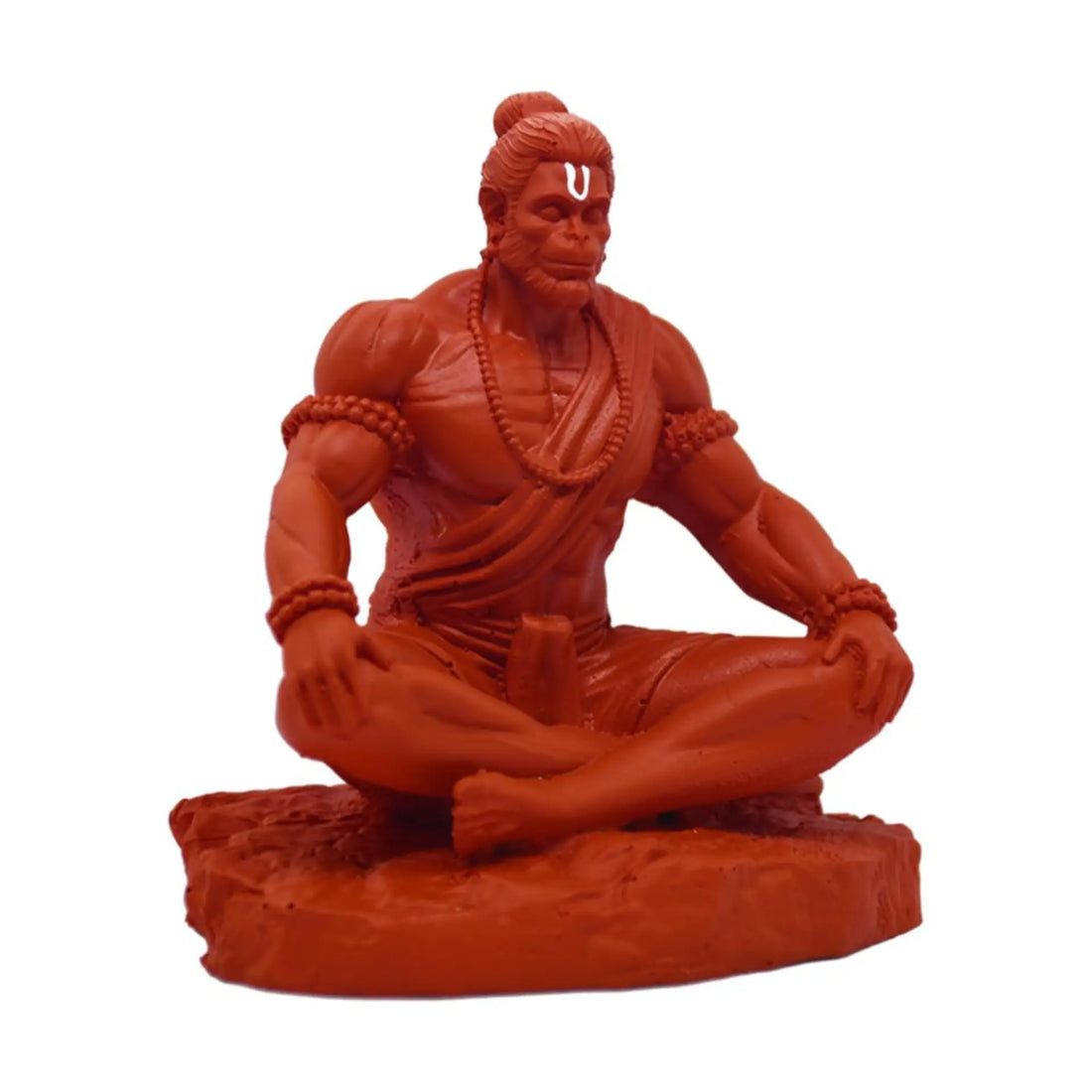 Orange Hanuman Statue in Meditating Pose