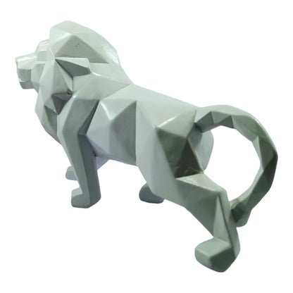 Geometric Resin Lion Statue: Modern Artistry for Your Space