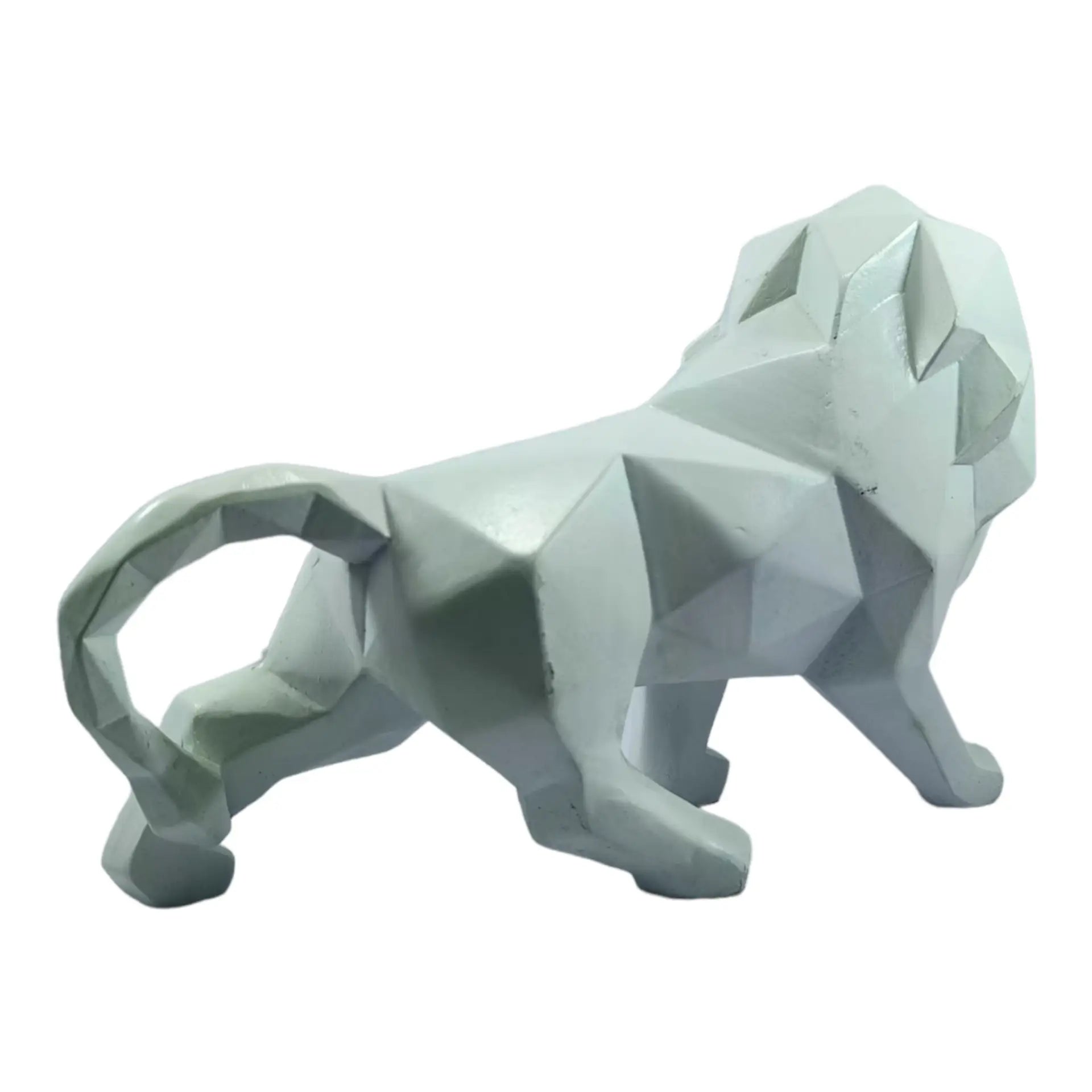 Geometric Resin Lion Statue: Modern Artistry for Your Space