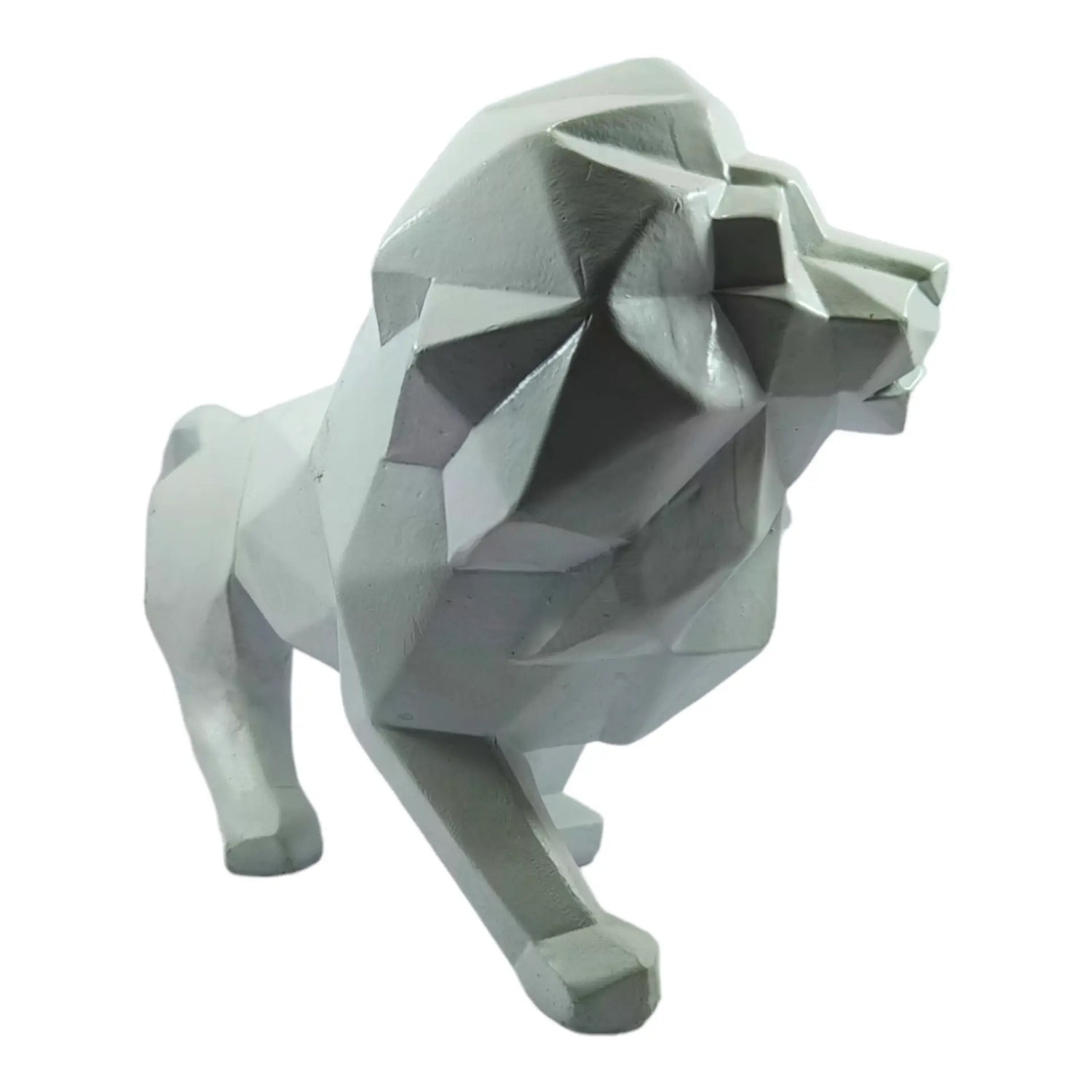 Geometric Resin Lion Statue: Modern Artistry for Your Space