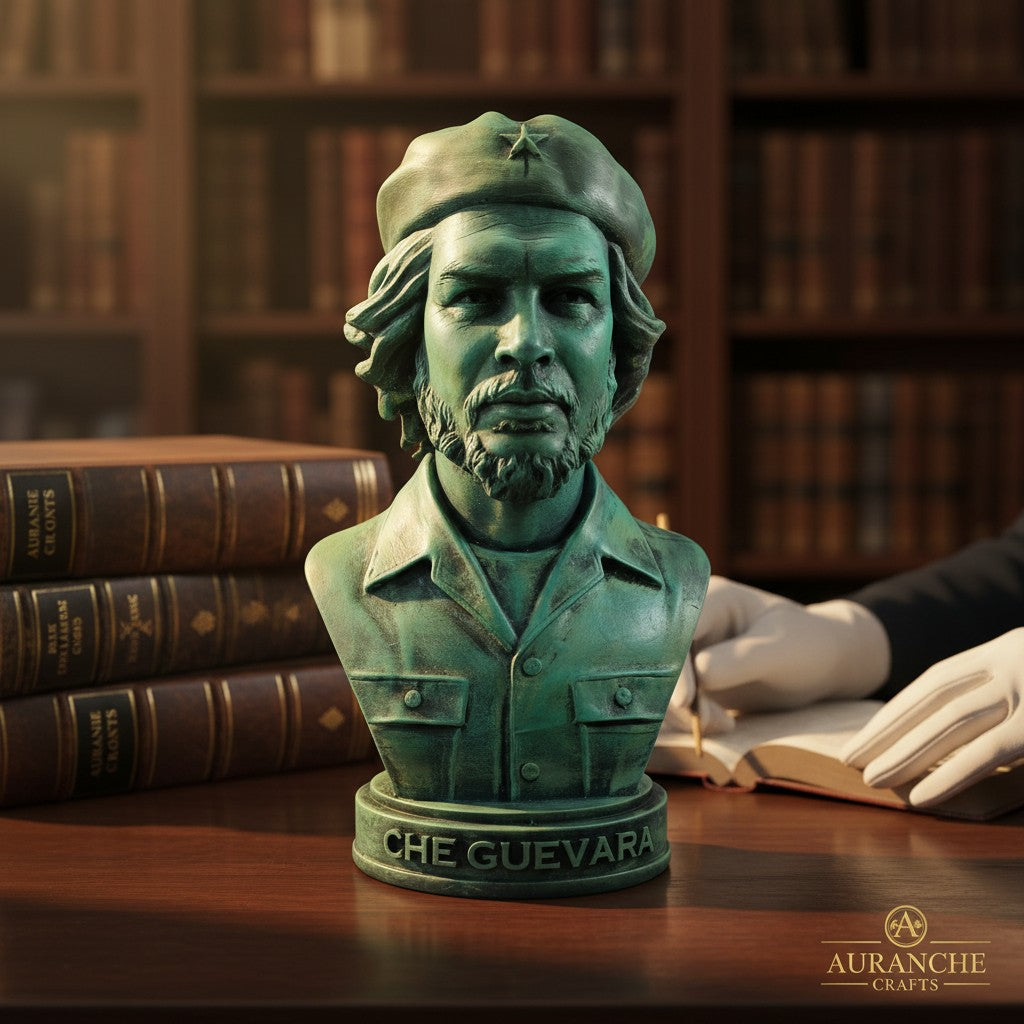 Che Guevara Bust Statue – Vintage Green Historical Collectible | Aurance Crafts