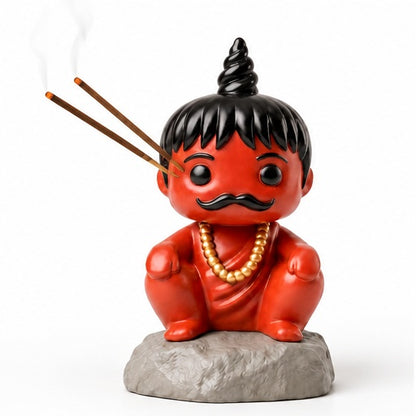 Chota Pandit Incense Stick Holder – Cute Monk Figurine for Home Temple &amp; Spiritual Decor