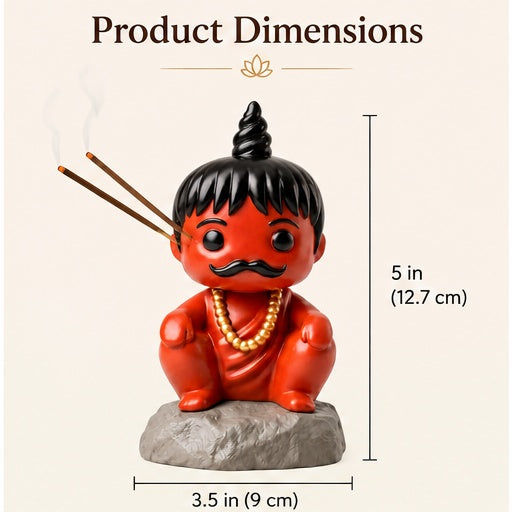 Chota Pandit Incense Stick Holder – Cute Monk Figurine for Home Temple &amp; Spiritual Decor