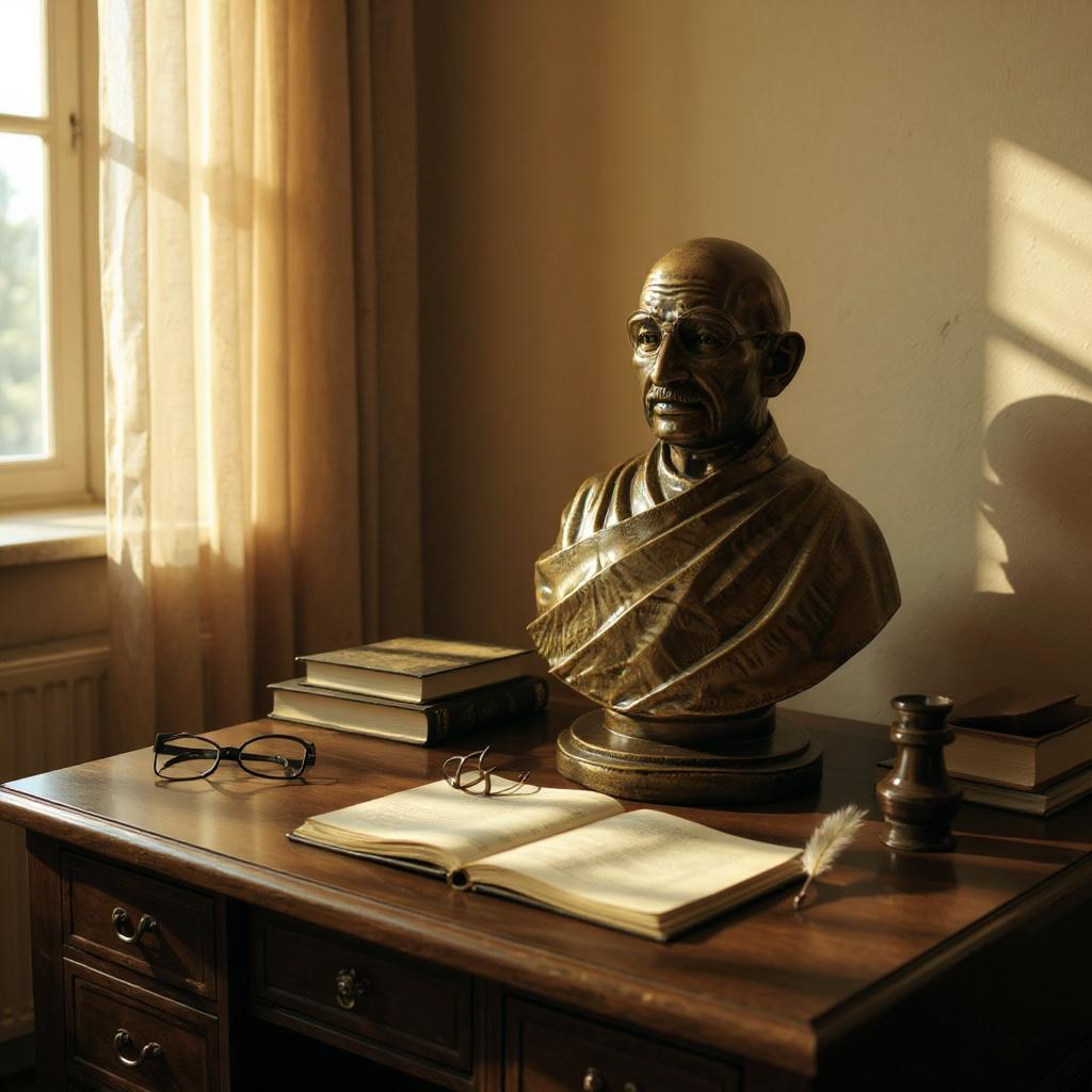 Mahatma Gandhi Resin Artwork: Handcrafted Symbol of Truth and Equality