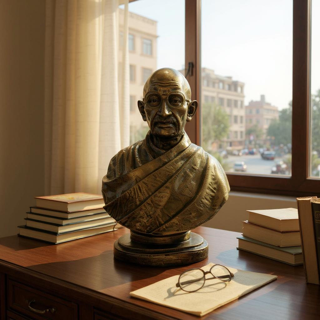Mahatma Gandhi Resin Artwork: Handcrafted Symbol of Truth and Equality