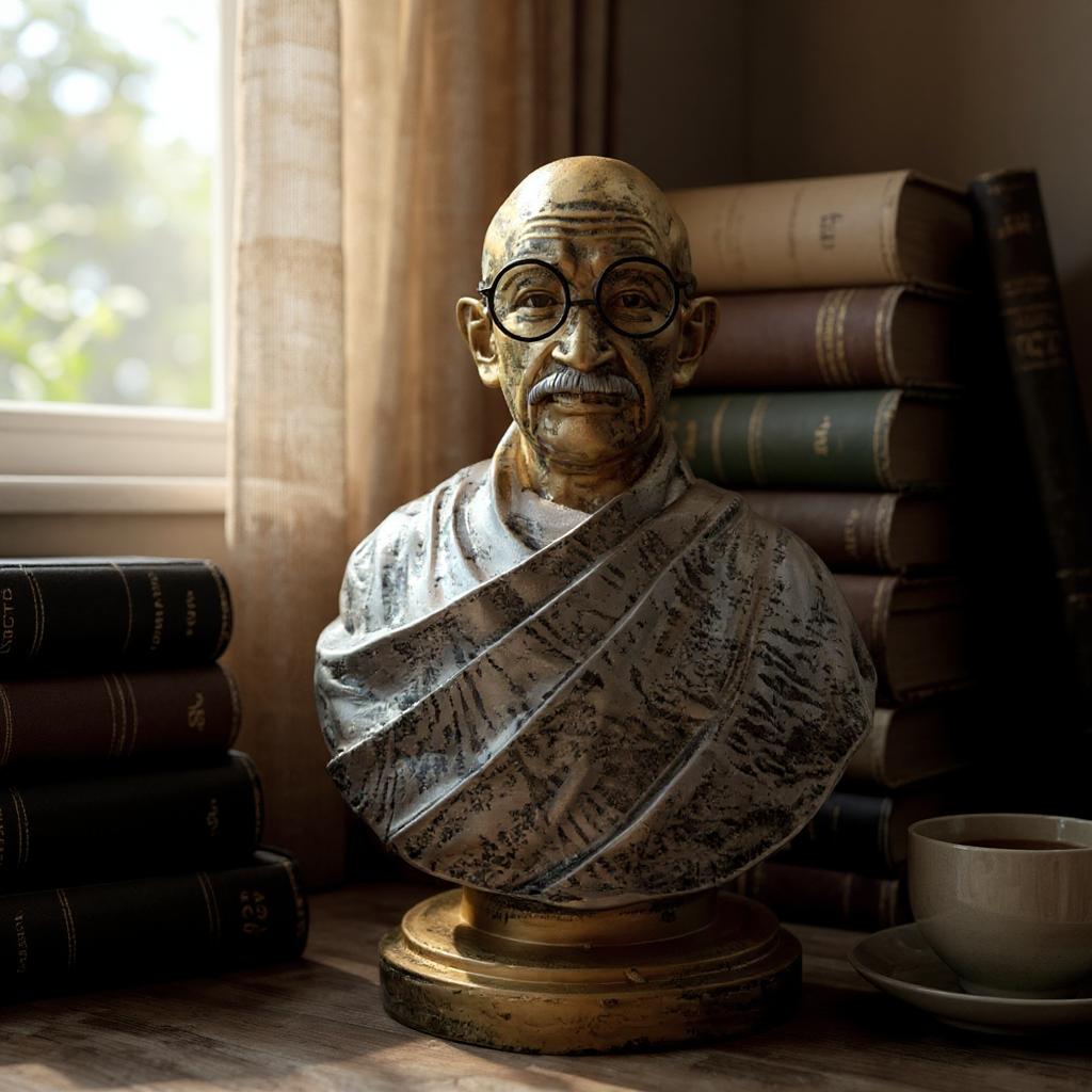 Mahatma Gandhi Resin Artwork: Handcrafted Symbol of Truth and Equality