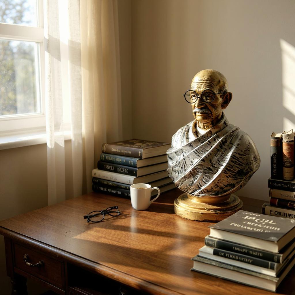 Mahatma Gandhi Resin Artwork: Handcrafted Symbol of Truth and Equality