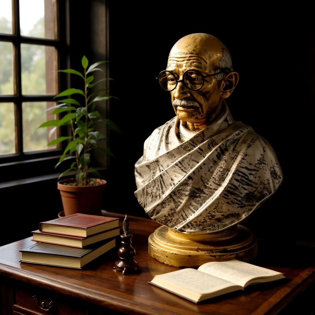 Mahatma Gandhi Resin Artwork: Handcrafted Symbol of Truth and Equality