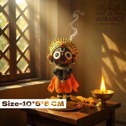 Resin Bal Jagannath Idol | Compact &amp; Colorful Statue for Car Dashboard, Office or Temple