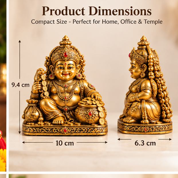 Kuber Idol with Kuber Potli | Diwali &amp; Dhanteras Gift Set by Aurance Crafts