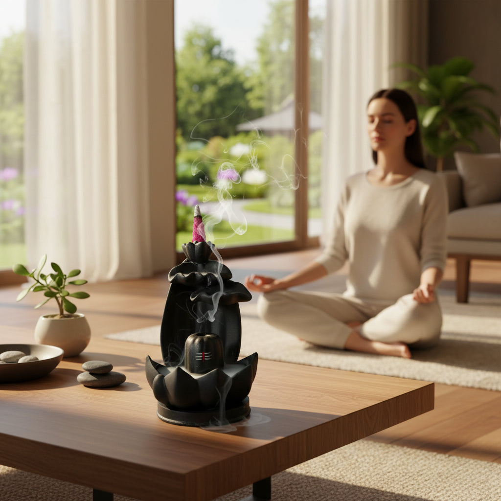 Shiva Lingam Smoke Backflow Incense Holder