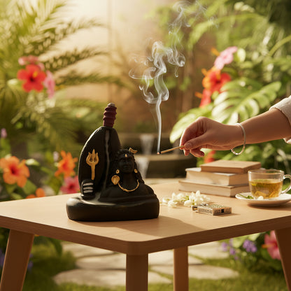 Mountain Adiyogi Smoke Fountain