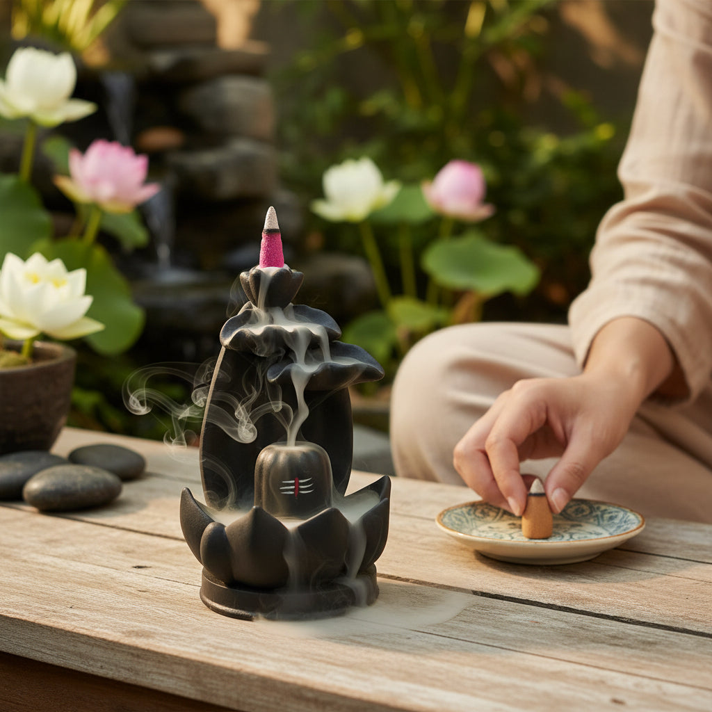Shiva Lingam Smoke Backflow Incense Holder