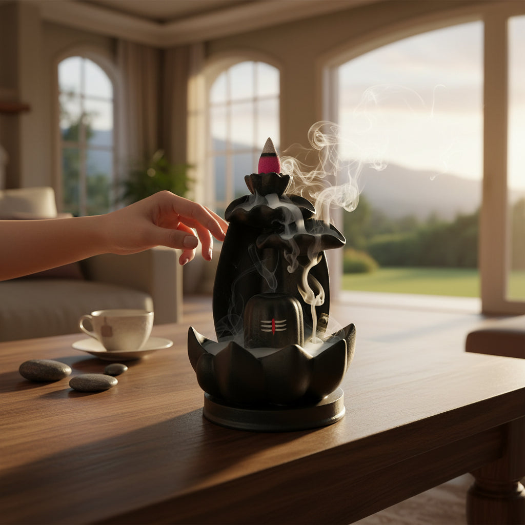 Shiva Lingam Smoke Backflow Incense Holder