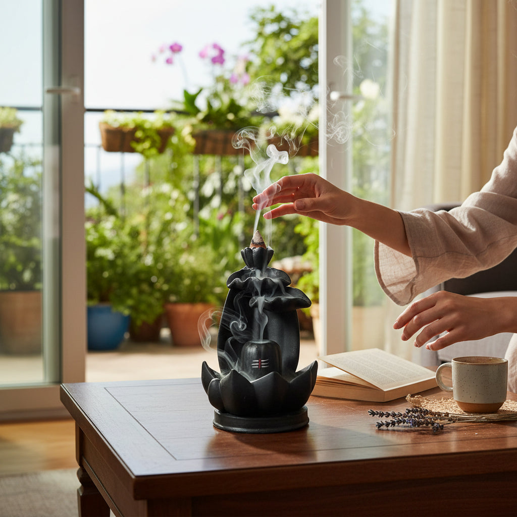 Shiva Lingam Smoke Backflow Incense Holder