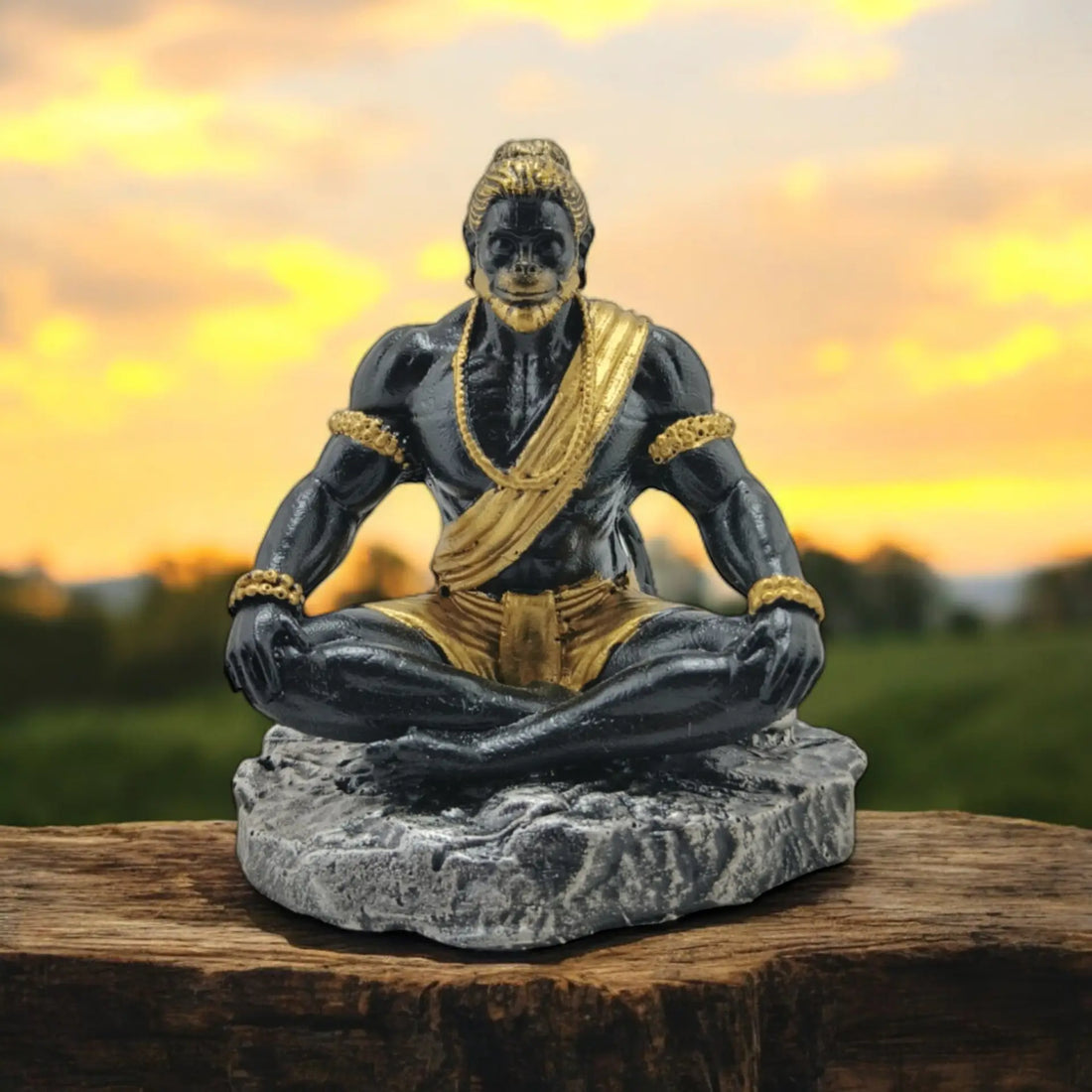 Resin Statue of Lord Hanuman in Meditation - Symbol of Strength and Devotion