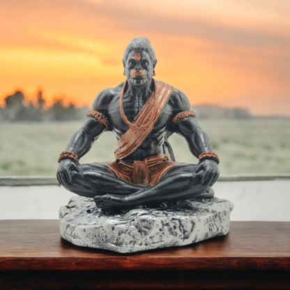 Resin Statue of Lord Hanuman in Meditation - Symbol of Strength and Devotion