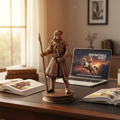 Maharana Pratap Statue – 6 Inch Rajput Warrior Idol with Spear &amp; Sword | Premium Resin Showpiece for Home &amp; Office Decor, Rajasthan Heritage Gifting