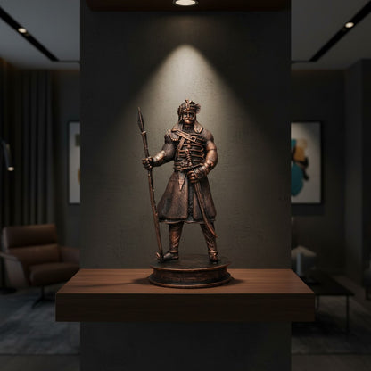 Maharana Pratap Statue – 6 Inch Rajput Warrior Idol with Spear &amp; Sword | Premium Resin Showpiece for Home &amp; Office Decor, Rajasthan Heritage Gifting