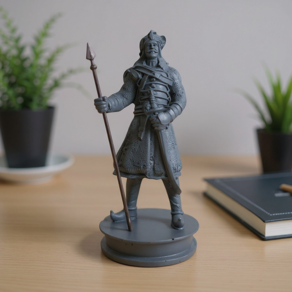 Maharana Pratap Statue – 6 Inch Rajput Warrior Idol with Spear &amp; Sword | Premium Resin Showpiece for Home &amp; Office Decor, Rajasthan Heritage Gifting