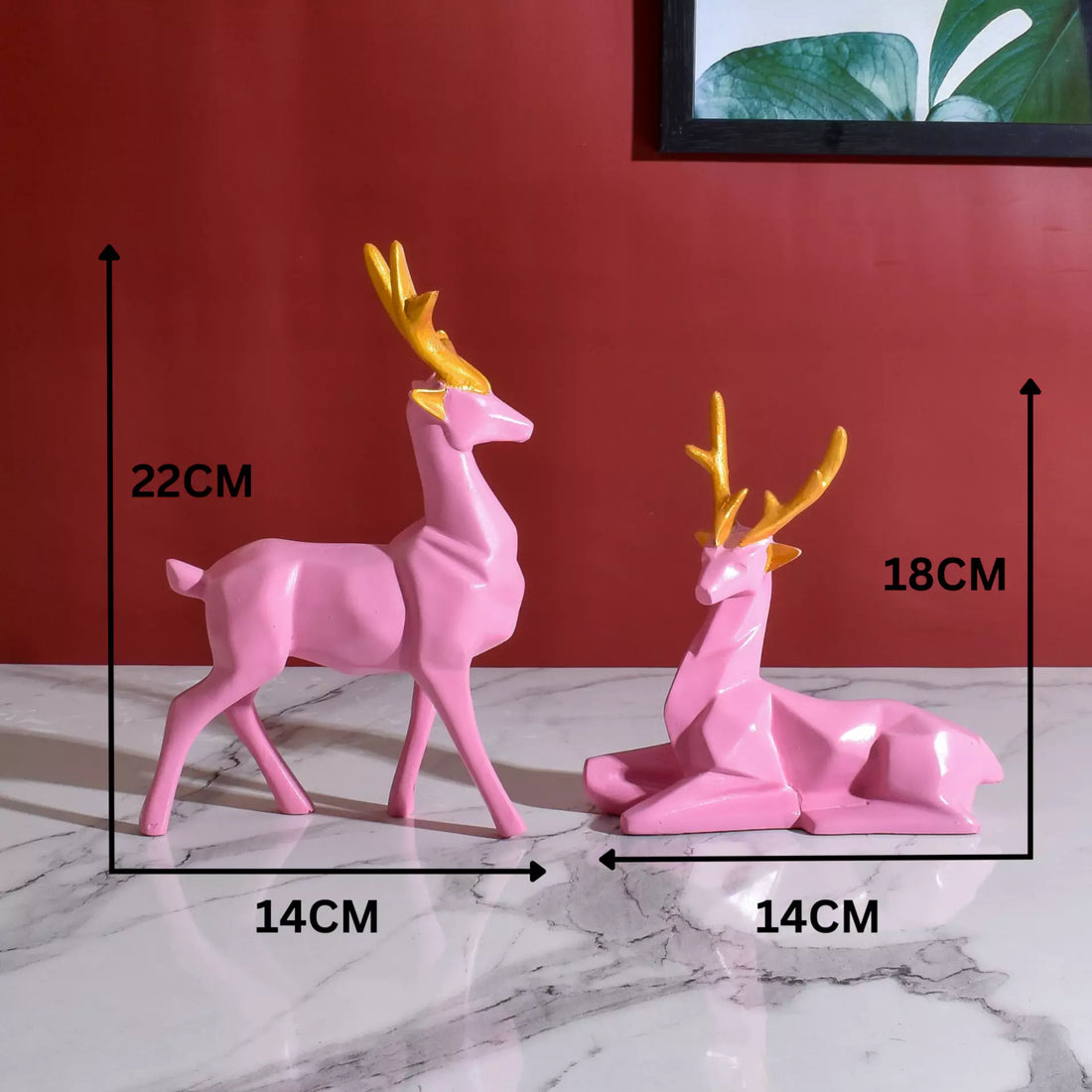 Deer Set Resin Statue - Whimsical and Elegant Decor Sculpture