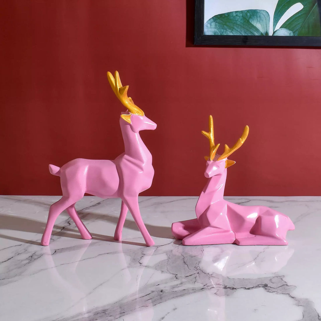 Deer Set Resin Statue - Whimsical and Elegant Decor Sculpture