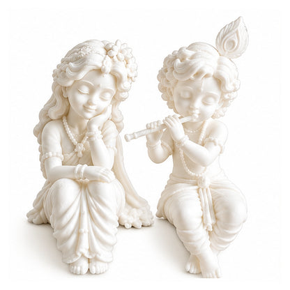 White Radha Krishna Figurine Set of 2