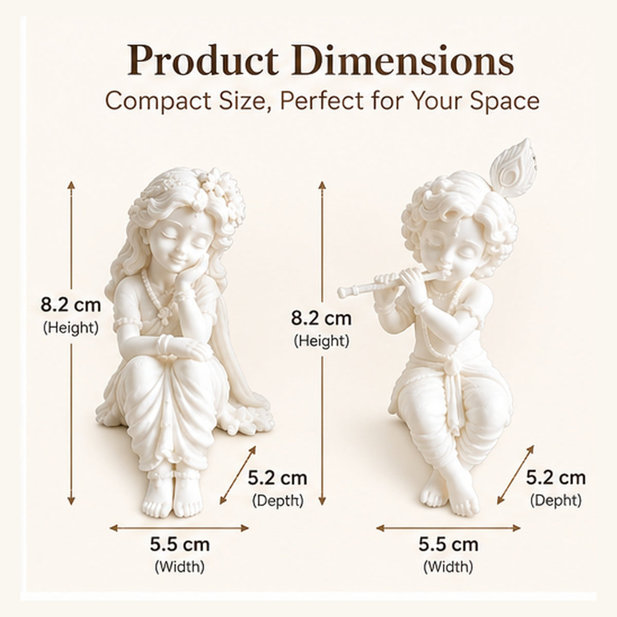 White Radha Krishna Figurine Set of 2