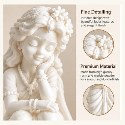 White Radha Krishna Figurine Set of 2