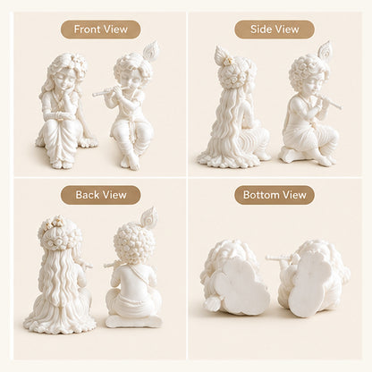 White Radha Krishna Figurine Set of 2