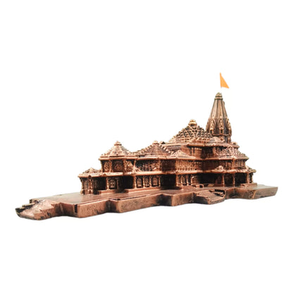 Divine 9-Inch Antique Copper Ram Mandir Statue