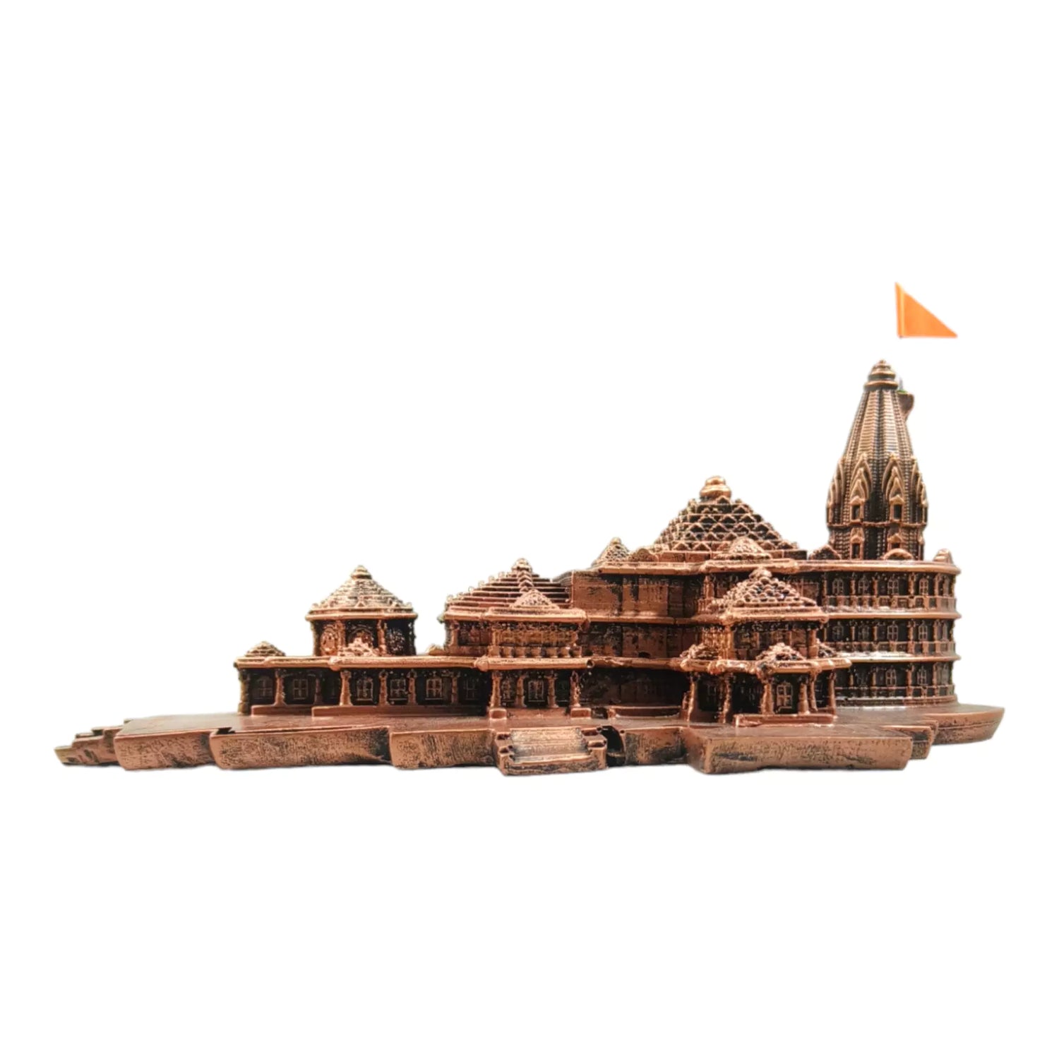 Divine 9-Inch Antique Copper Ram Mandir Statue