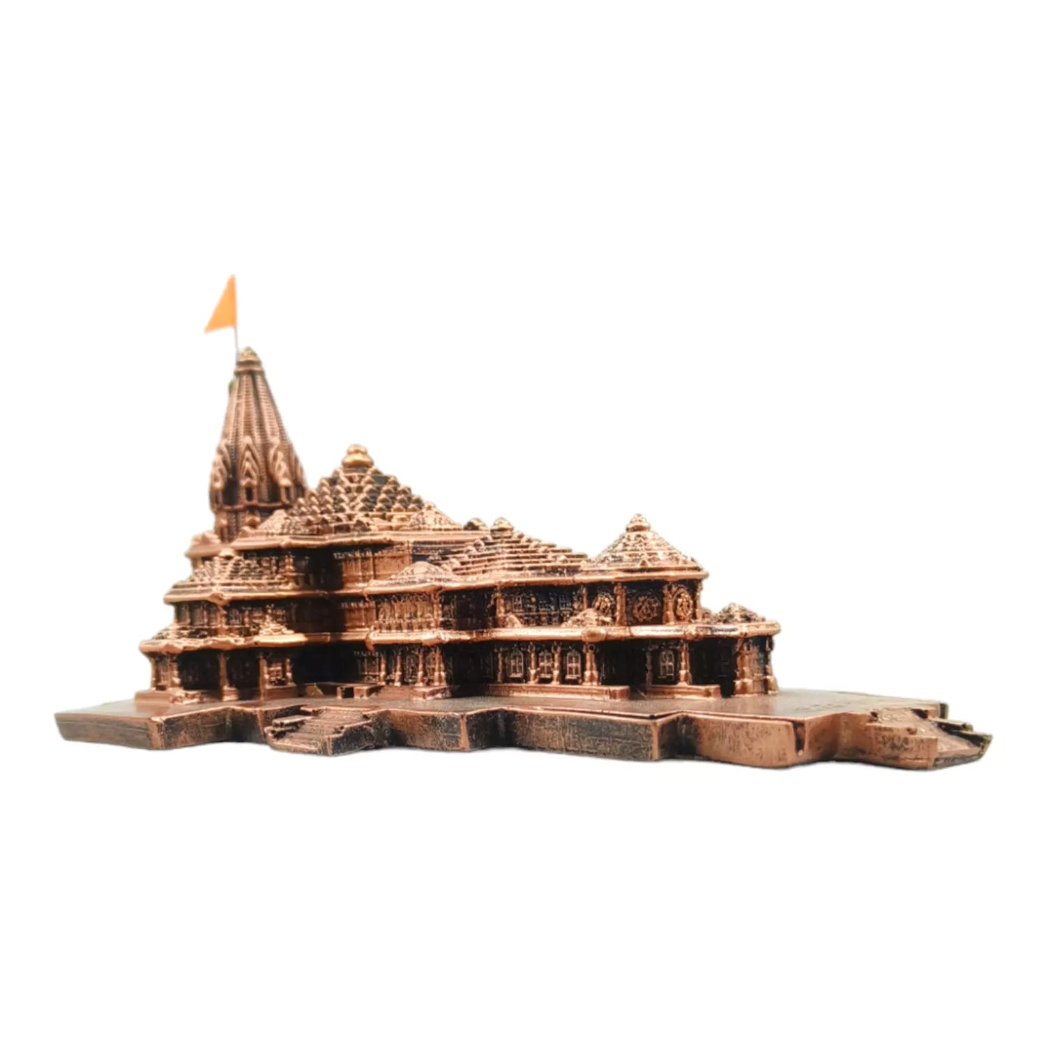 Divine 9-Inch Antique Copper Ram Mandir Statue