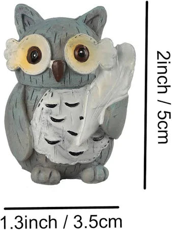 Charming Owl Set: Four Unique Resin Sculptures