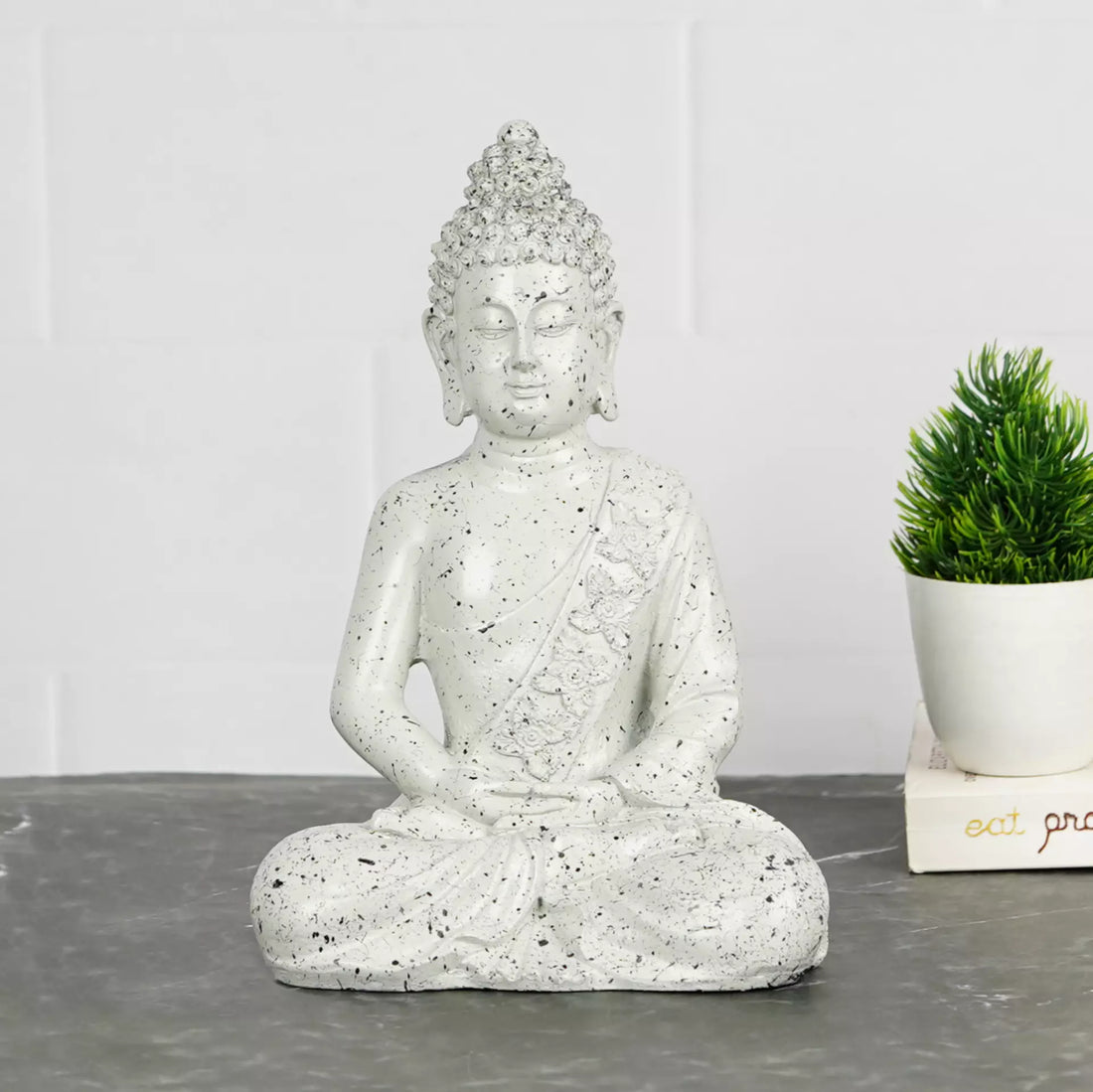 Elegant Meditating Buddha Samadhi Resin Figurine